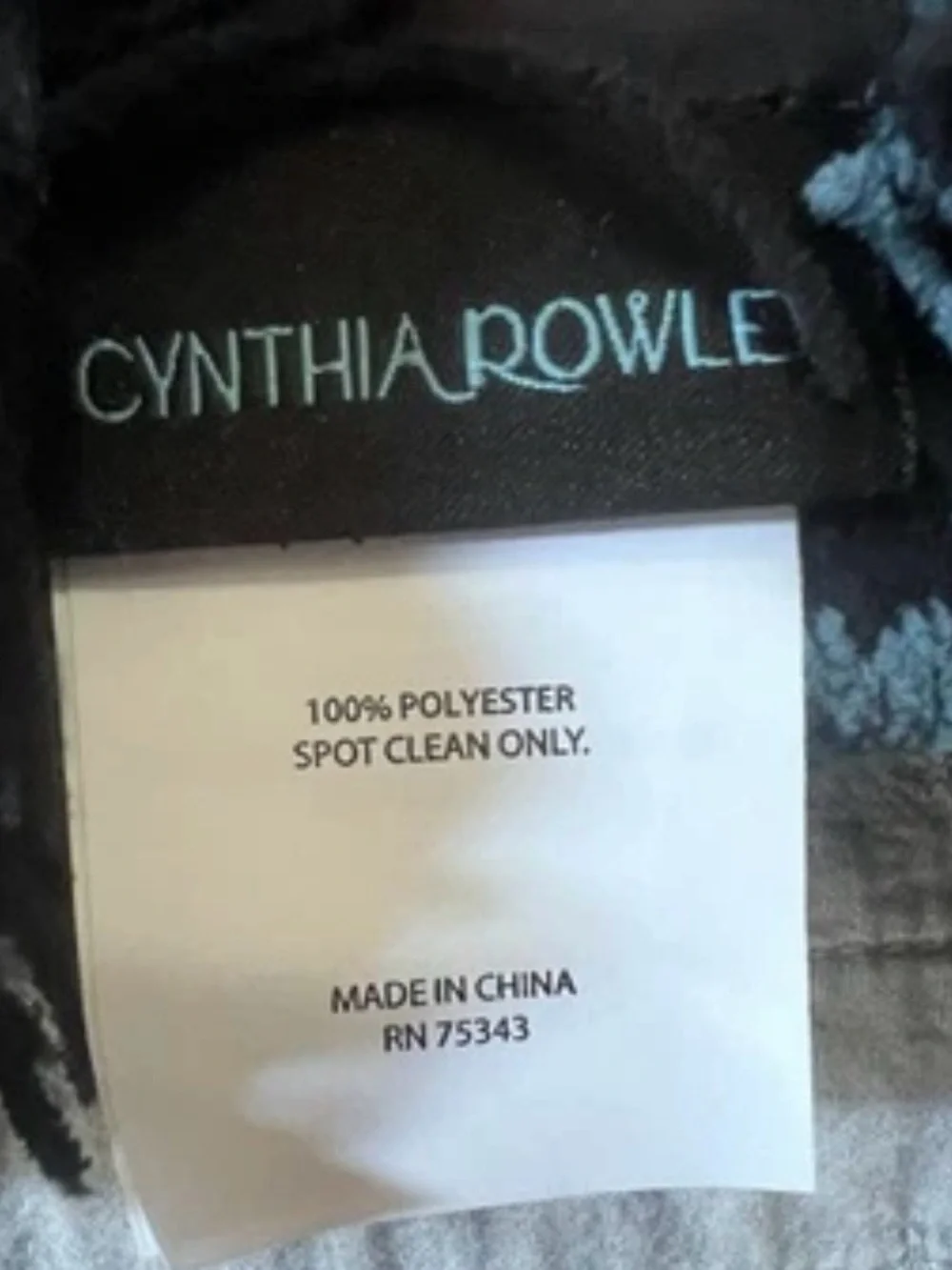 Cynthia Rowley Throw Blanket 50x70 Teal  Damask Spider Skull Raven Halloween